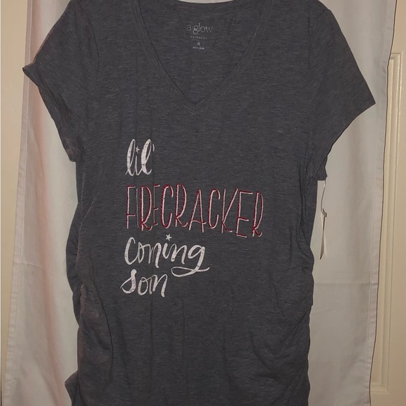 A:glow maternity top size XL NWT short sleeve V-neck  T-shirt Bundle2save - Picture 7 of 9